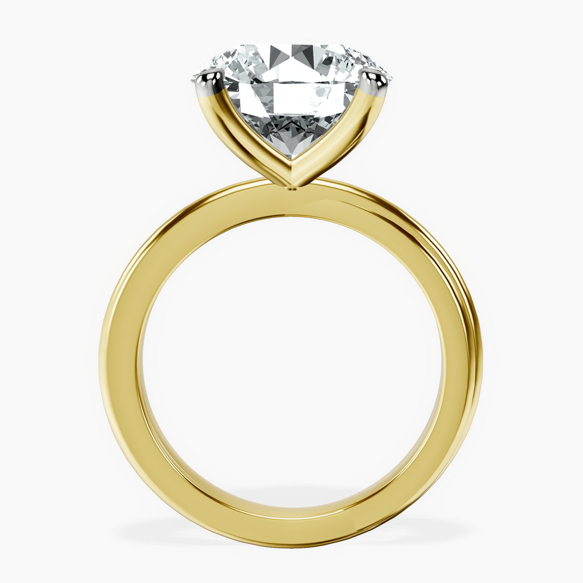 18kt Yellow Gold Juniper Crossover Solitaire Lab Diamond Ring side right image one