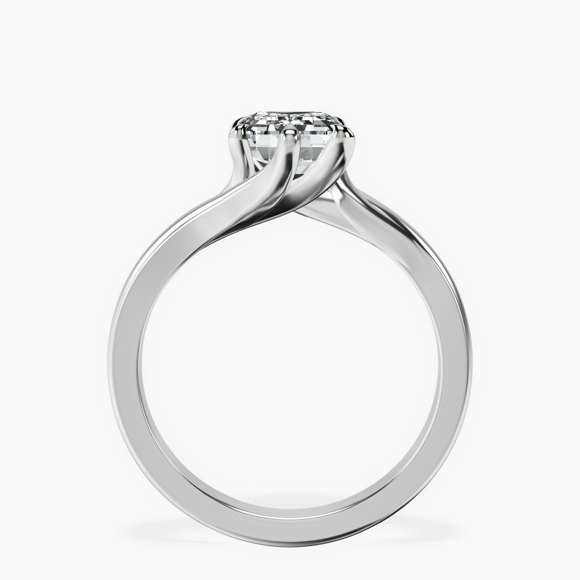 10kt White Gold Seraphina Twist Prongs Solitaire 2mm Lab Diamond Ring side right image one
