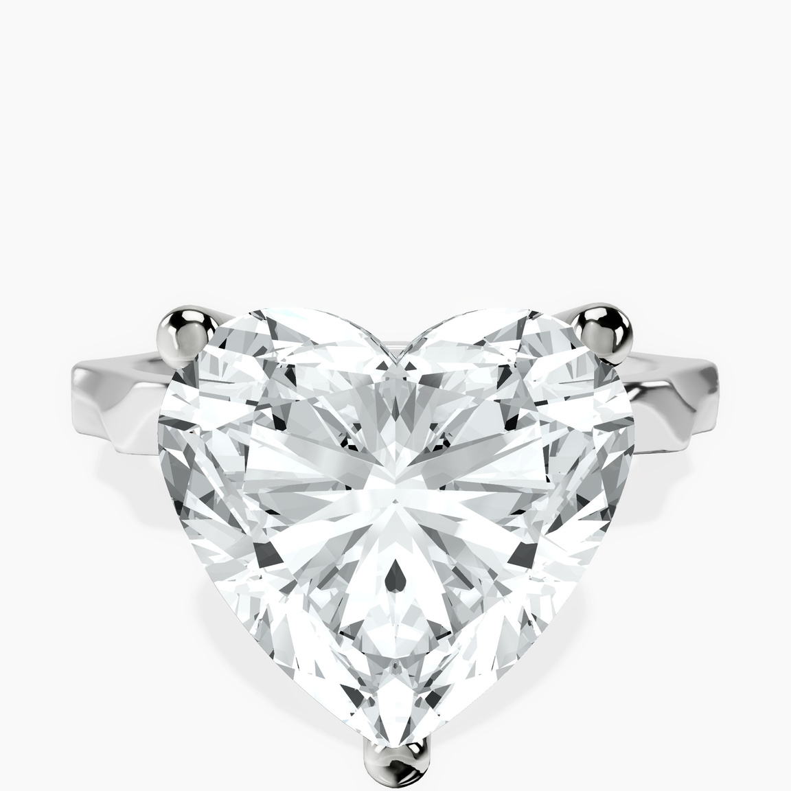 10kt White Gold Magnolia Texture Solitaire Lab Diamond Ring front image