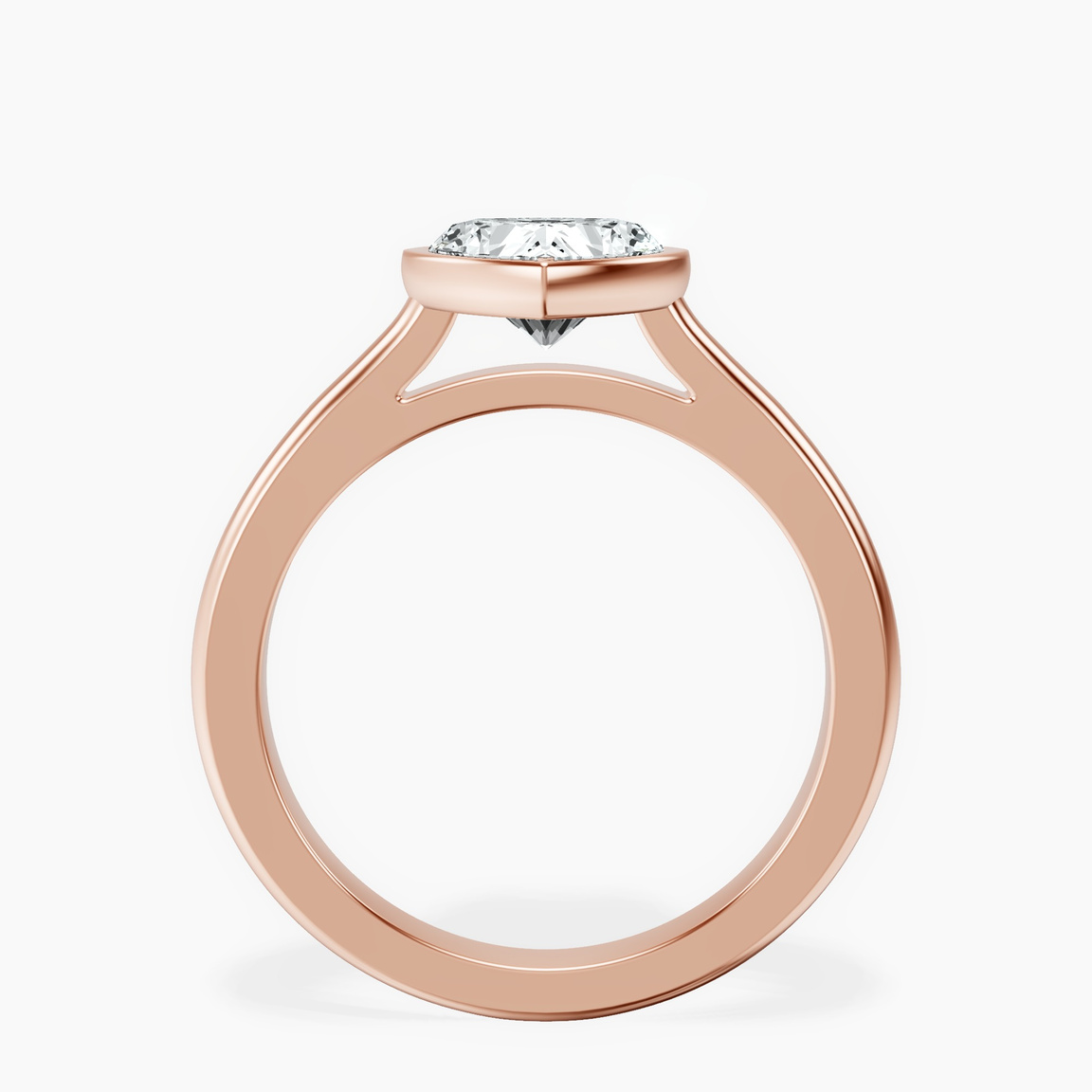 10kt Rose Gold Calliope Bezel Floating Solitaire Lab Diamond Ring side right image one