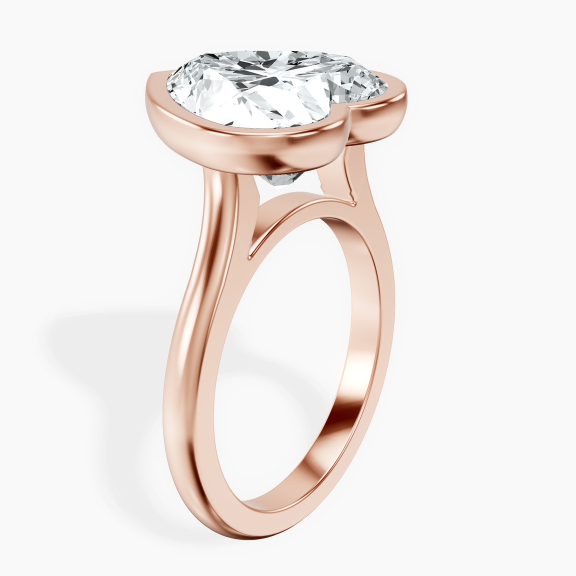 10kt Rose Gold Calliope Bezel Floating Solitaire Lab Diamond Ring standing product image one