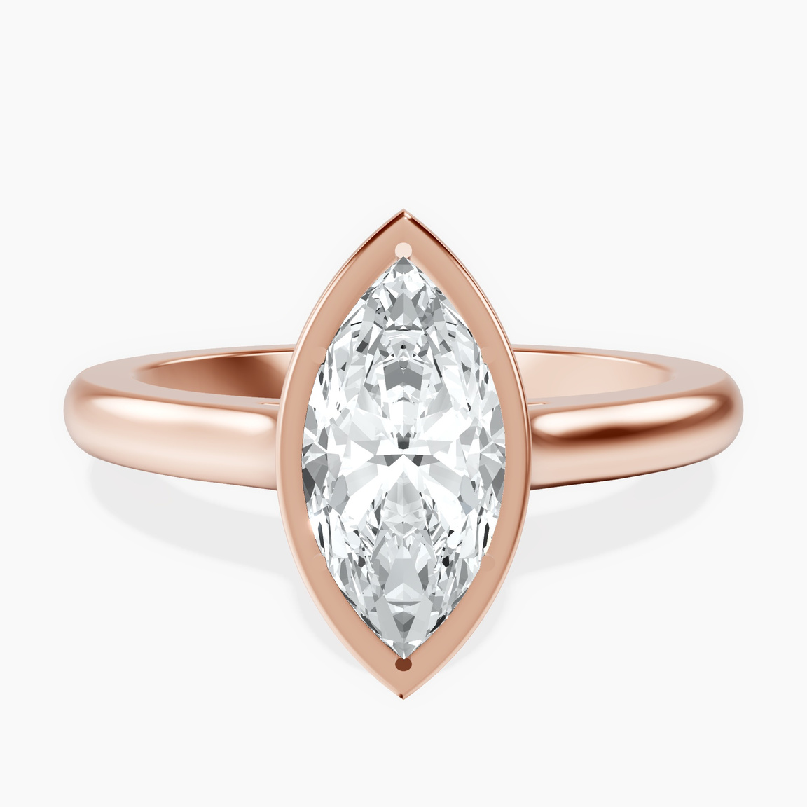 10kt Rose Gold Calliope Bezel Floating Solitaire Lab Diamond Ring front image