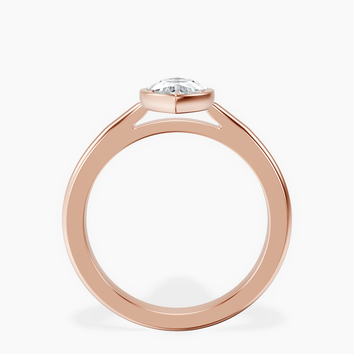 10kt Rose Gold Calliope Bezel Floating Solitaire Lab Diamond Ring side right image one