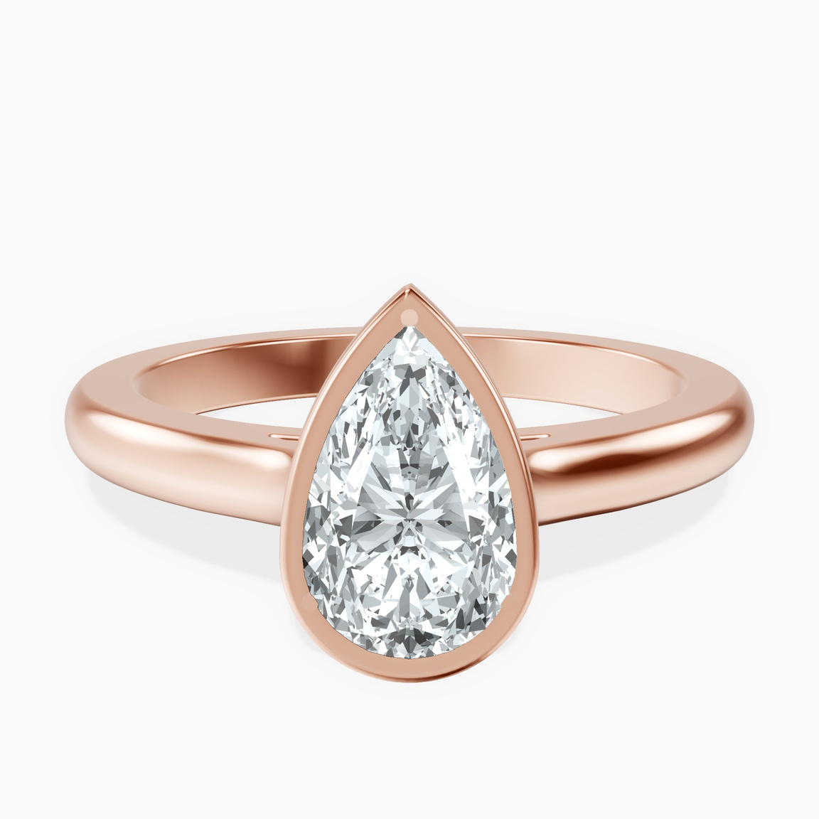18kt Rose Gold Calliope Bezel Floating Solitaire Lab Diamond Ring front image