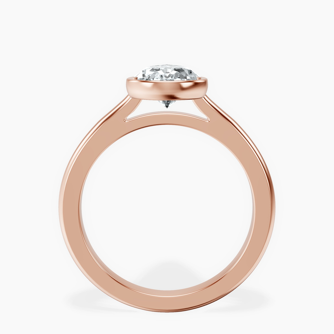 9ct Rose Gold Calliope Bezel Floating Solitaire Lab Diamond Ring side right image one