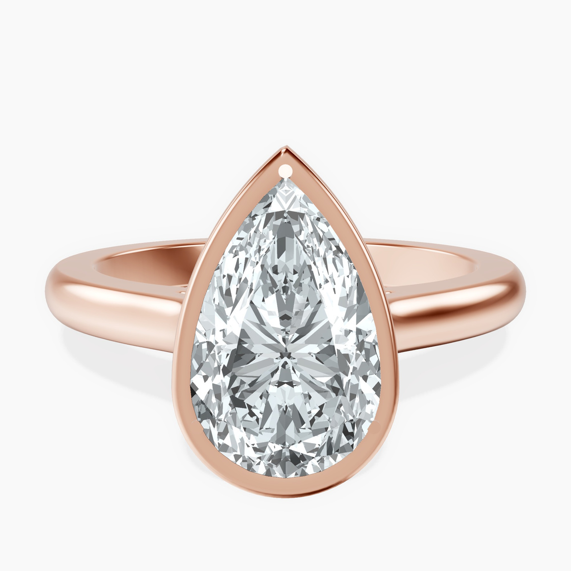 18kt Rose Gold Calliope Bezel Floating Solitaire Lab Diamond Ring front image
