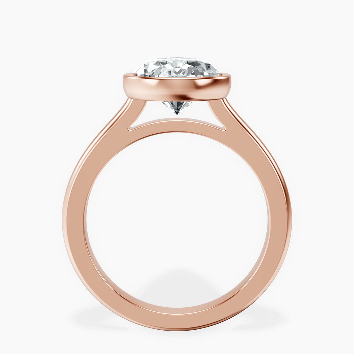 18kt Rose Gold Calliope Bezel Floating Solitaire Lab Diamond Ring side right image one