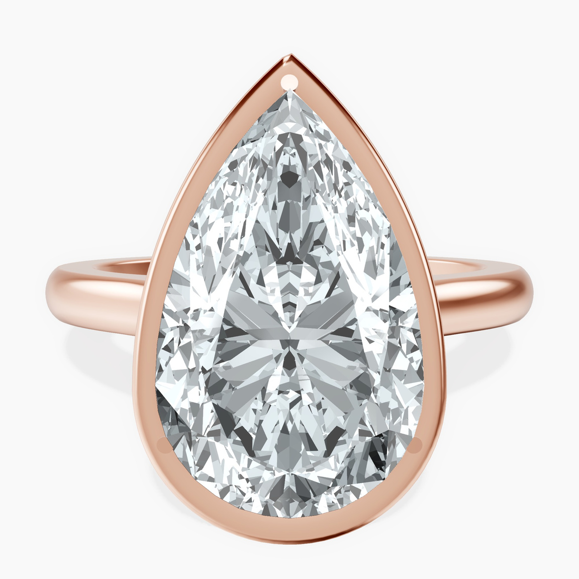 14kt Rose Gold Calliope Bezel Floating Solitaire Lab Diamond Ring front image