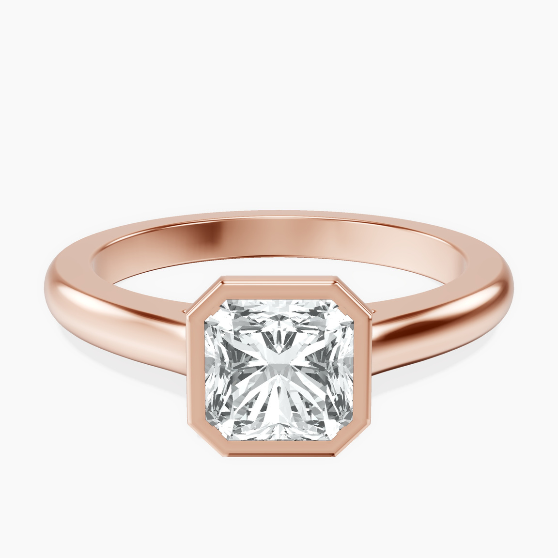 14kt Rose Gold Calliope Bezel Floating Solitaire Lab Diamond Ring front image
