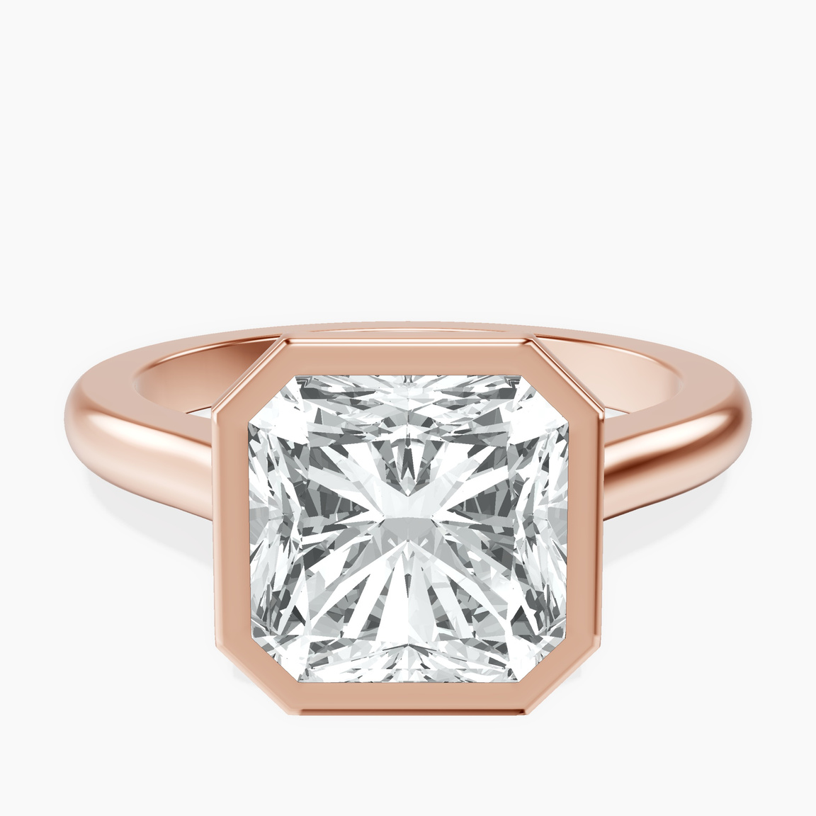 18kt Rose Gold Calliope Bezel Floating Solitaire Lab Diamond Ring front image