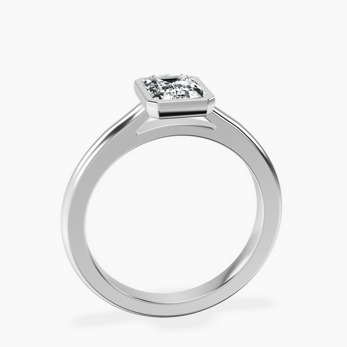 10kt White Gold Calliope Bezel Floating Solitaire Lab Diamond Ring side right image one