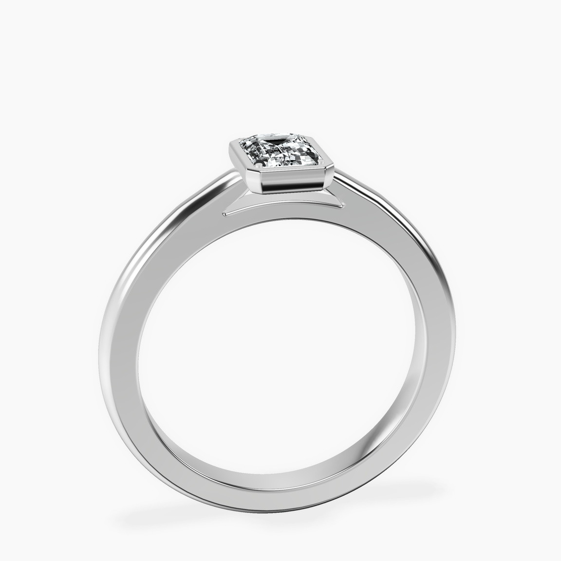 Platinum Calliope Bezel Floating Solitaire Lab Diamond Ring side right image one