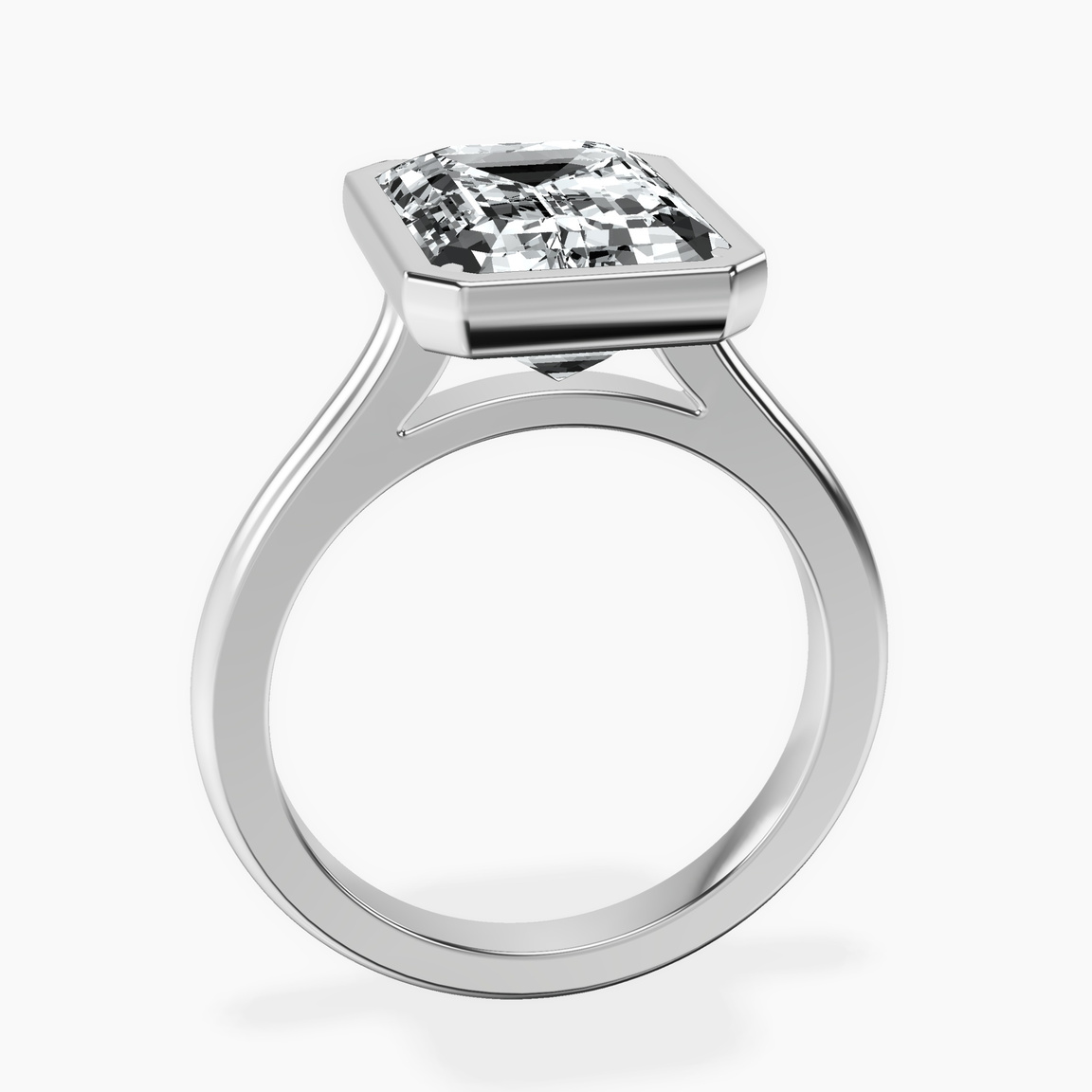 Platinum Calliope Bezel Floating Solitaire Lab Diamond Ring side right image one