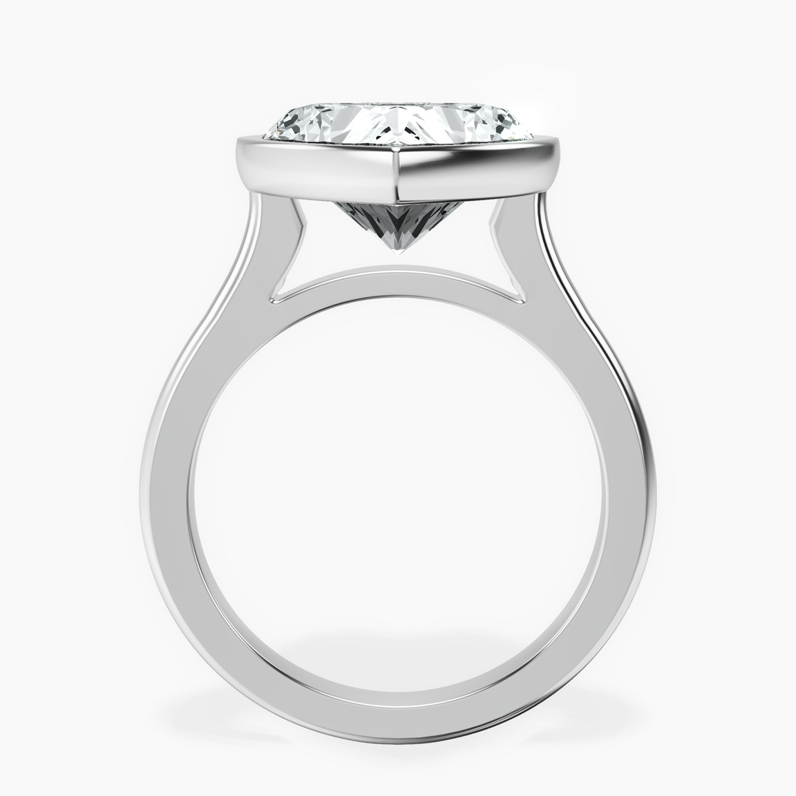 10kt White Gold Calliope Bezel Floating Solitaire Lab Diamond Ring side right image one