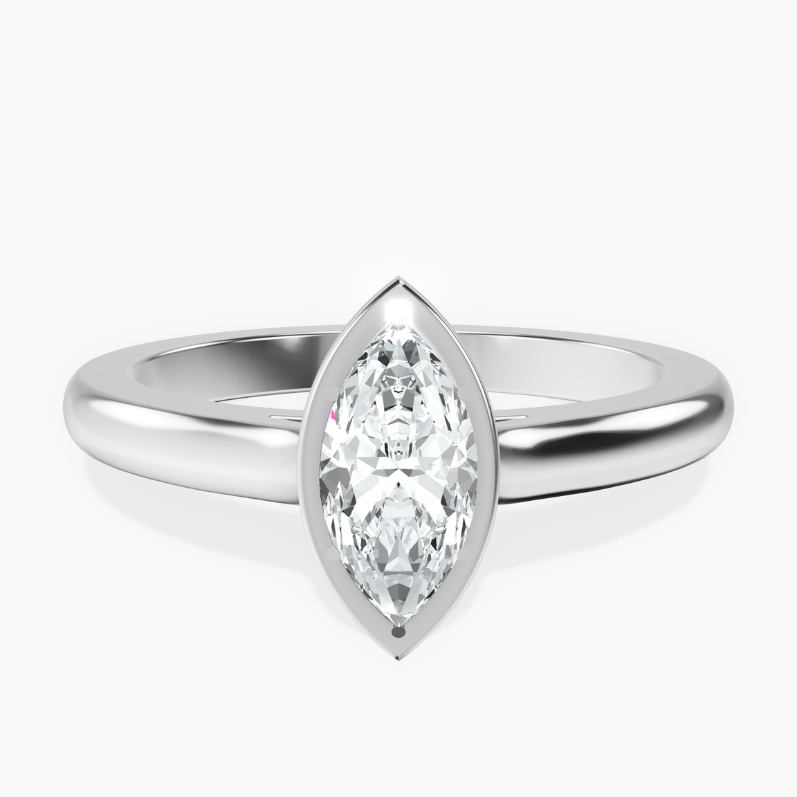 10kt White Gold Calliope Bezel Floating Solitaire Lab Diamond Ring front image