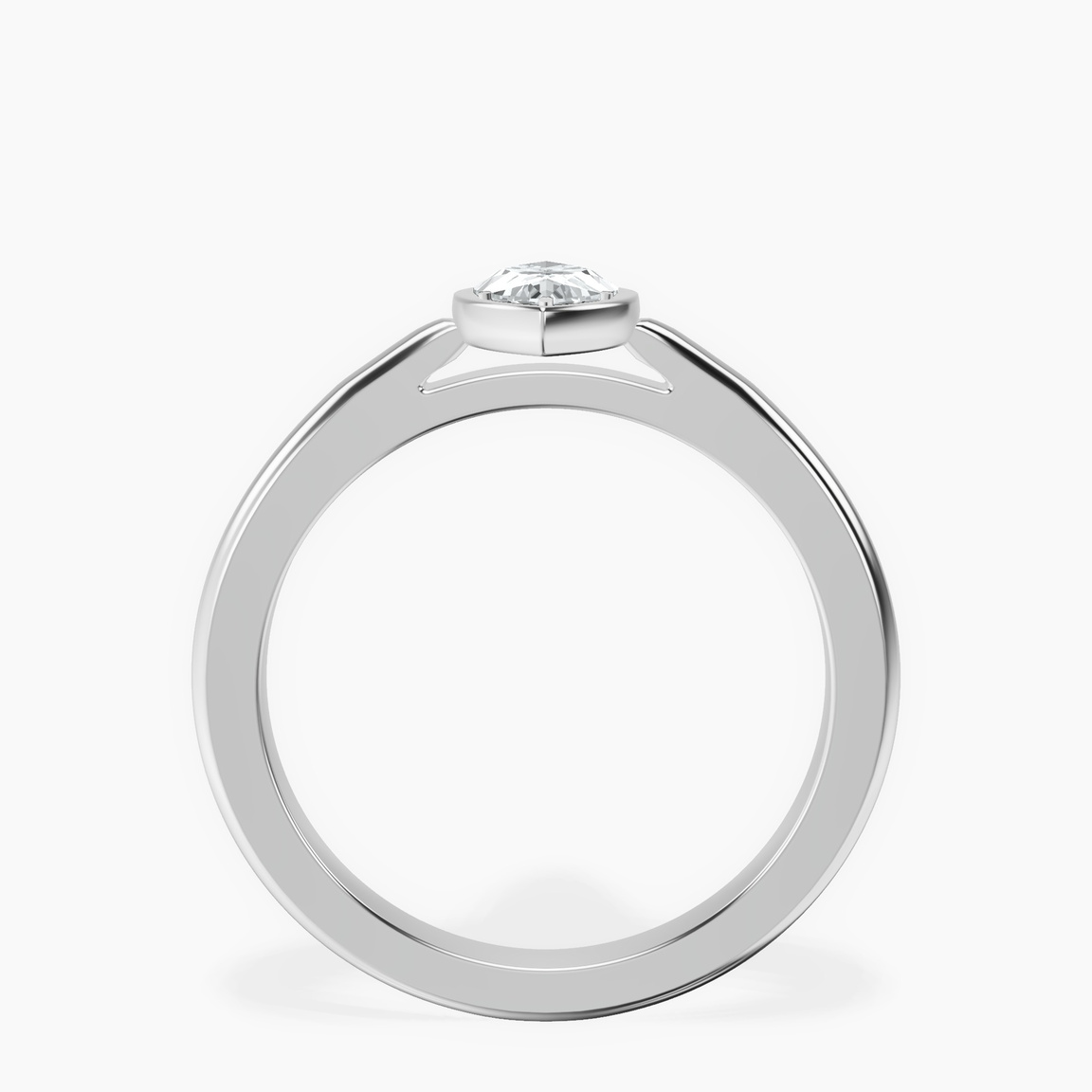 10kt White Gold Calliope Bezel Floating Solitaire Lab Diamond Ring side right image one