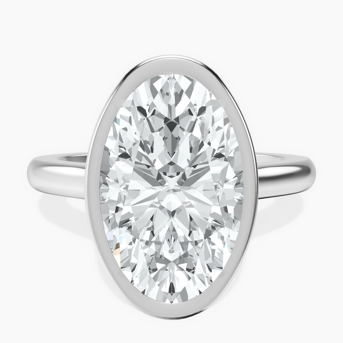 Platinum Calliope Bezel Floating Solitaire Lab Diamond Ring front image