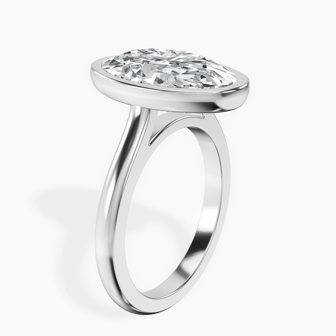 Platinum Calliope Bezel Floating Solitaire Lab Diamond Ring standing product image one