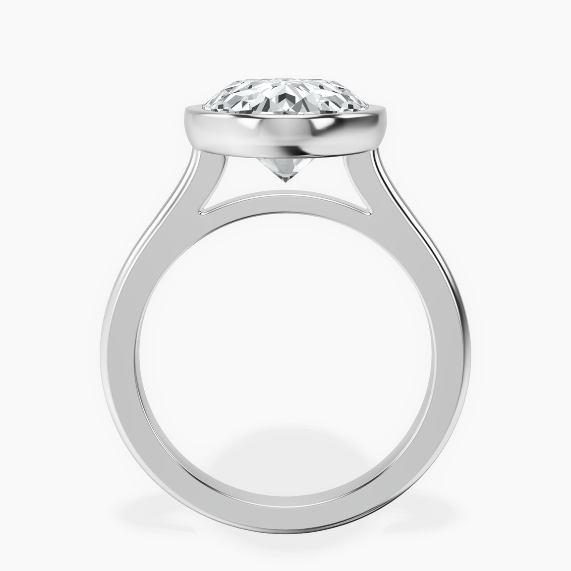 10kt White Gold Calliope Bezel Floating Solitaire Lab Diamond Ring side right image one