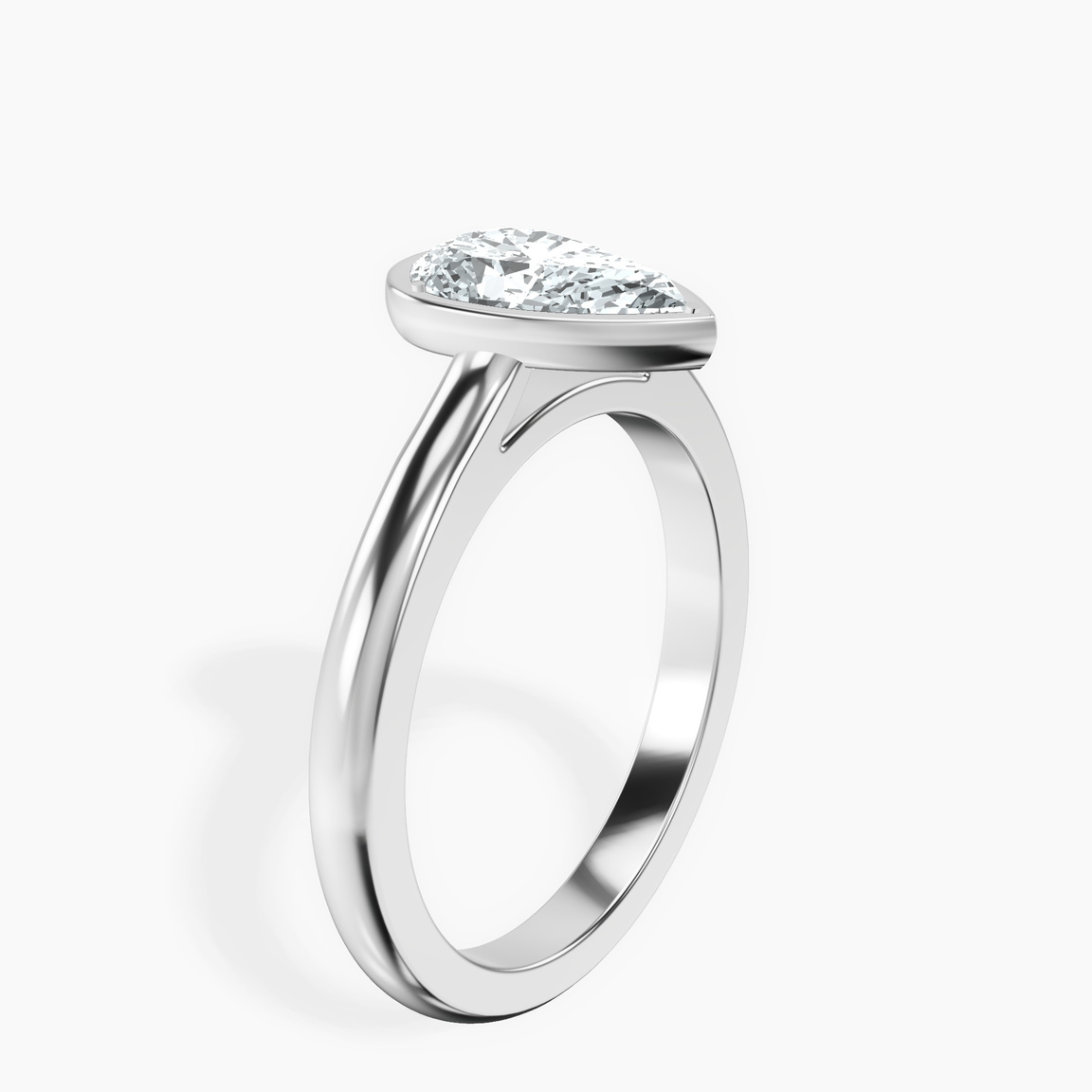 Platinum Calliope Bezel Floating Solitaire Lab Diamond Ring standing product image one