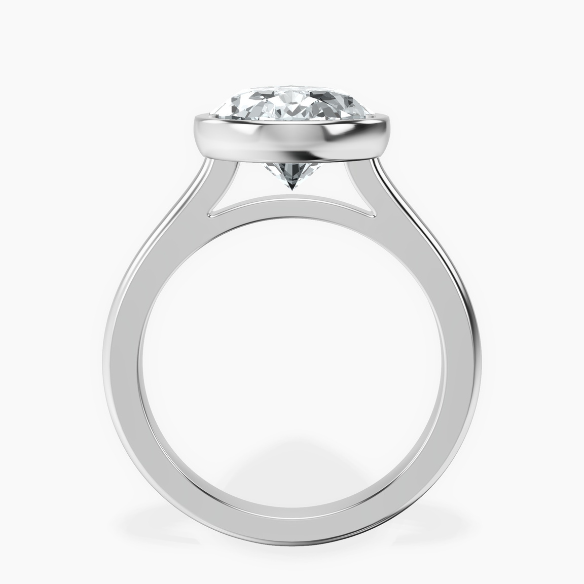 Platinum Calliope Bezel Floating Solitaire Lab Diamond Ring side right image one