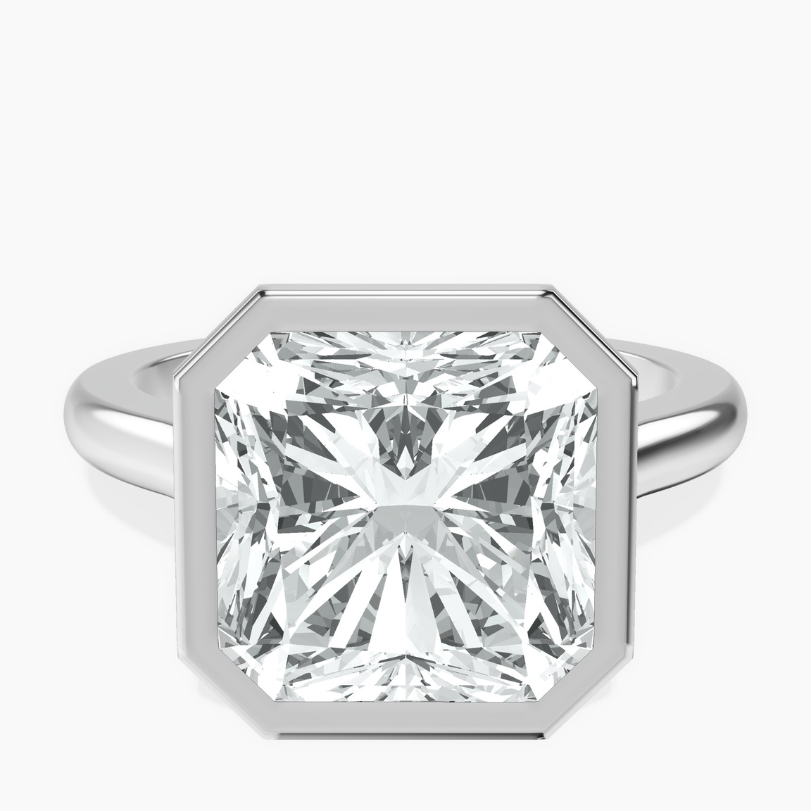 Platinum Calliope Bezel Floating Solitaire Lab Diamond Ring front image