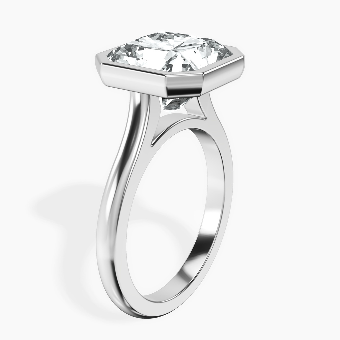 Platinum Calliope Bezel Floating Solitaire Lab Diamond Ring standing product image one