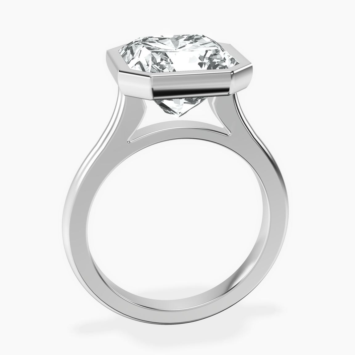 Platinum Calliope Bezel Floating Solitaire Lab Diamond Ring side right image one