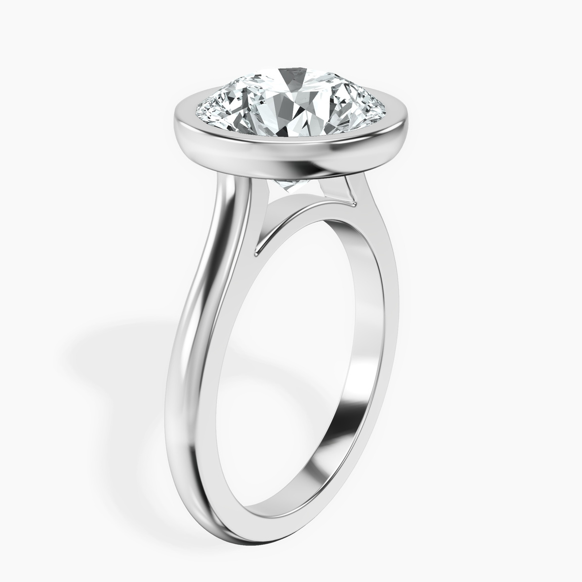10kt White Gold Calliope Bezel Floating Solitaire Lab Diamond Ring standing product image one