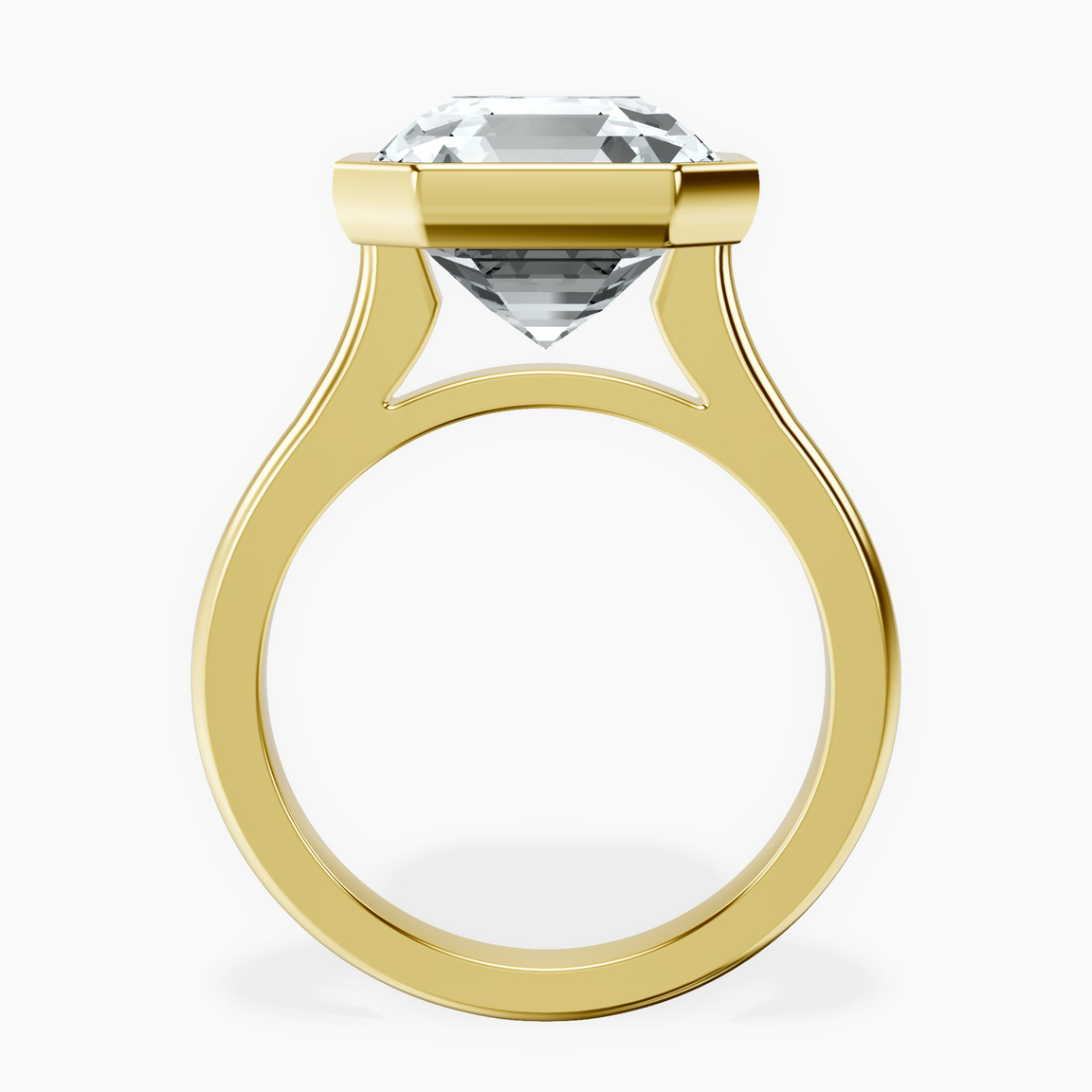 14kt Yellow Gold Calliope Bezel Floating Solitaire Lab Diamond Ring side right image one