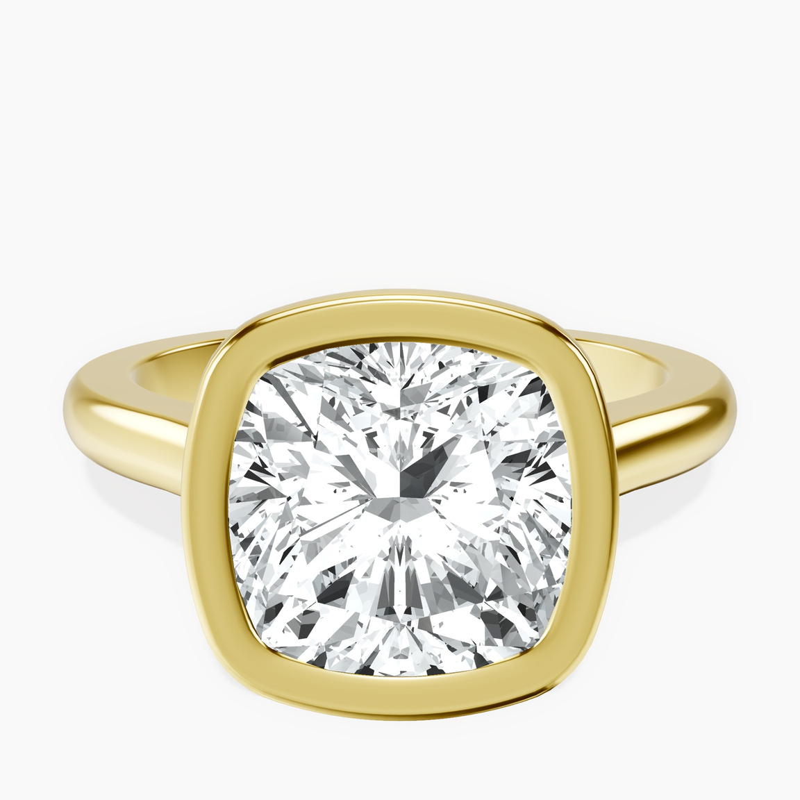 18kt Yellow Gold Calliope Bezel Floating Solitaire Lab Diamond Ring front image
