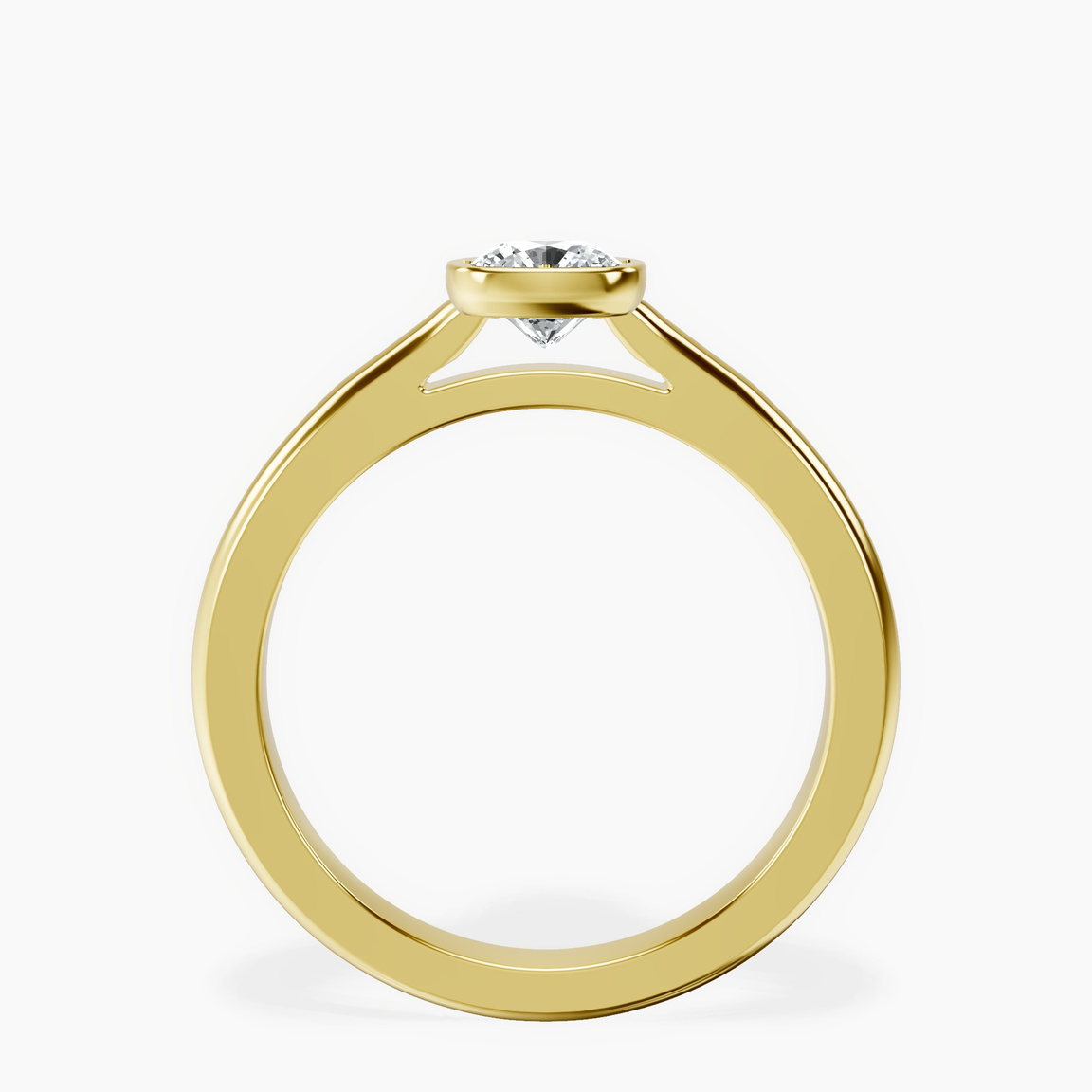 18kt Yellow Gold Calliope Bezel Floating Solitaire Lab Diamond Ring side right image one