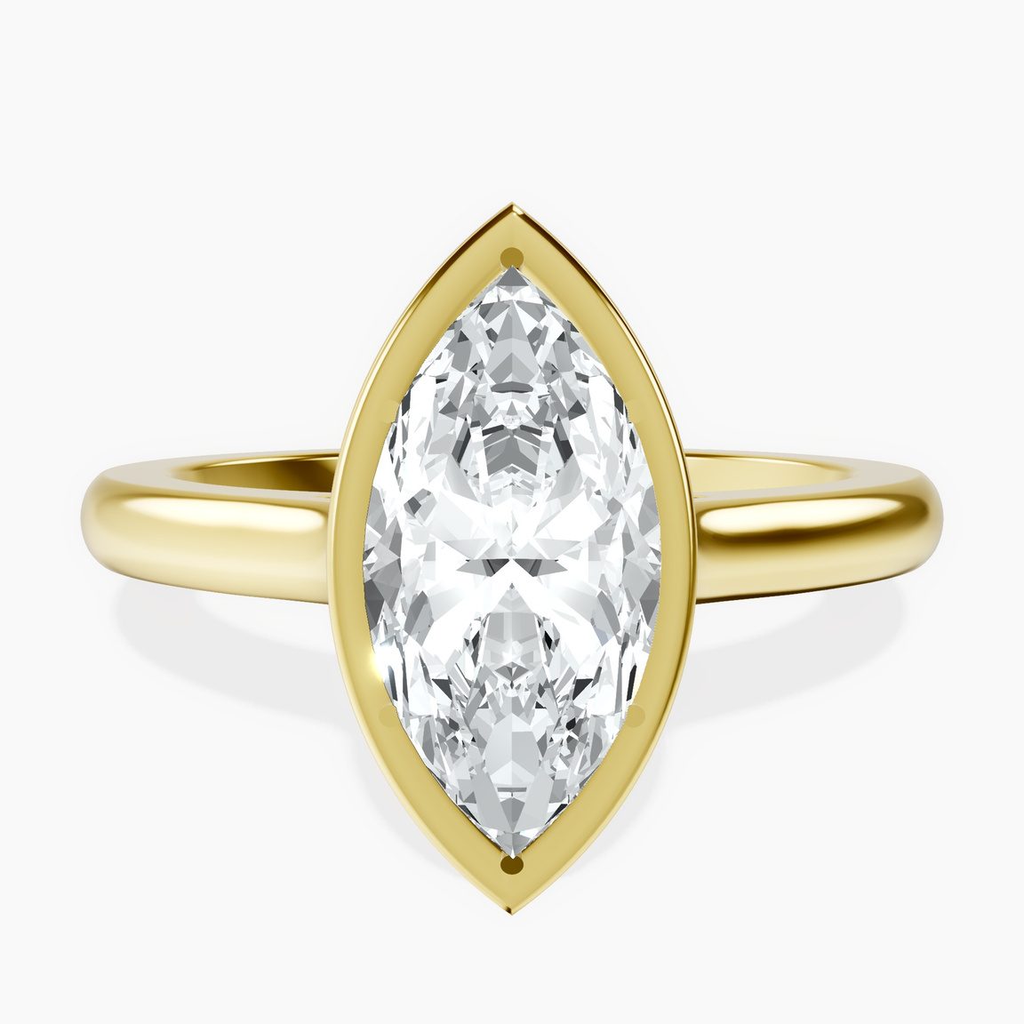 14ct Yellow Gold Calliope Bezel Floating Solitaire Lab Diamond Ring front image