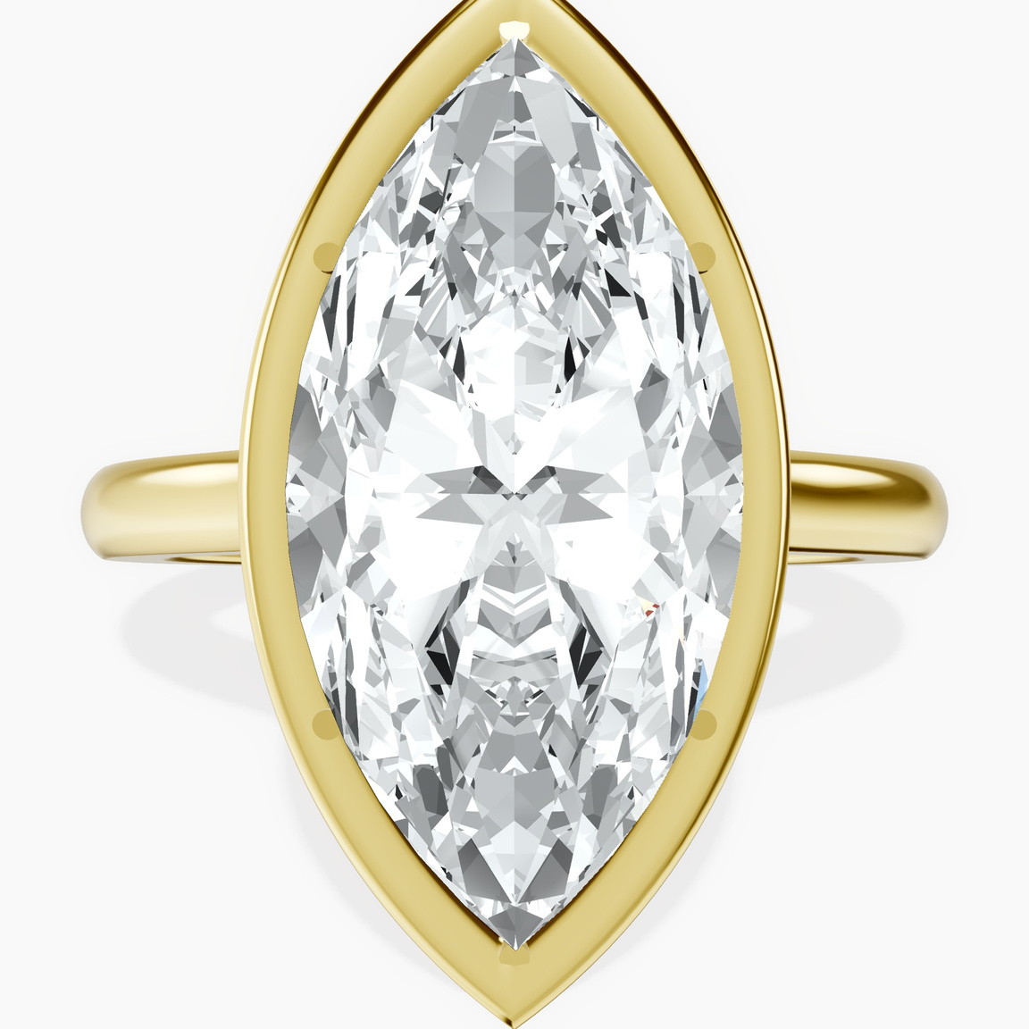 10kt Yellow Gold Calliope Bezel Floating Solitaire Lab Diamond Ring front image