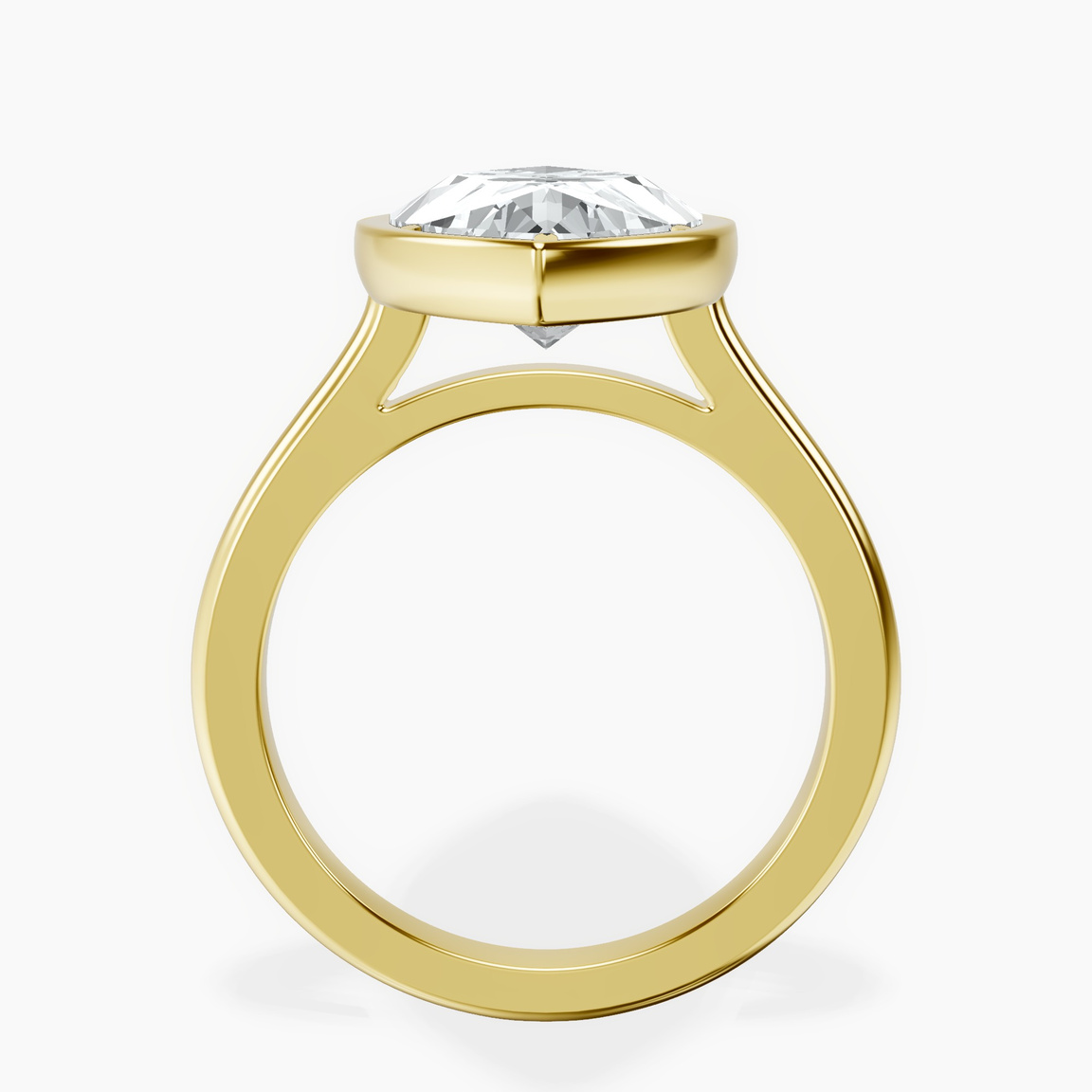 10kt Yellow Gold Calliope Bezel Floating Solitaire Lab Diamond Ring side right image one