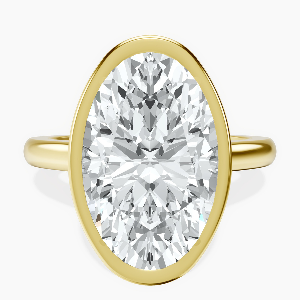 14kt Yellow Gold Calliope Bezel Floating Solitaire Lab Diamond Ring front image