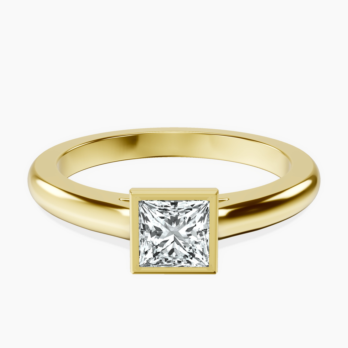 14kt Yellow Gold Calliope Bezel Floating Solitaire Lab Diamond Ring front image