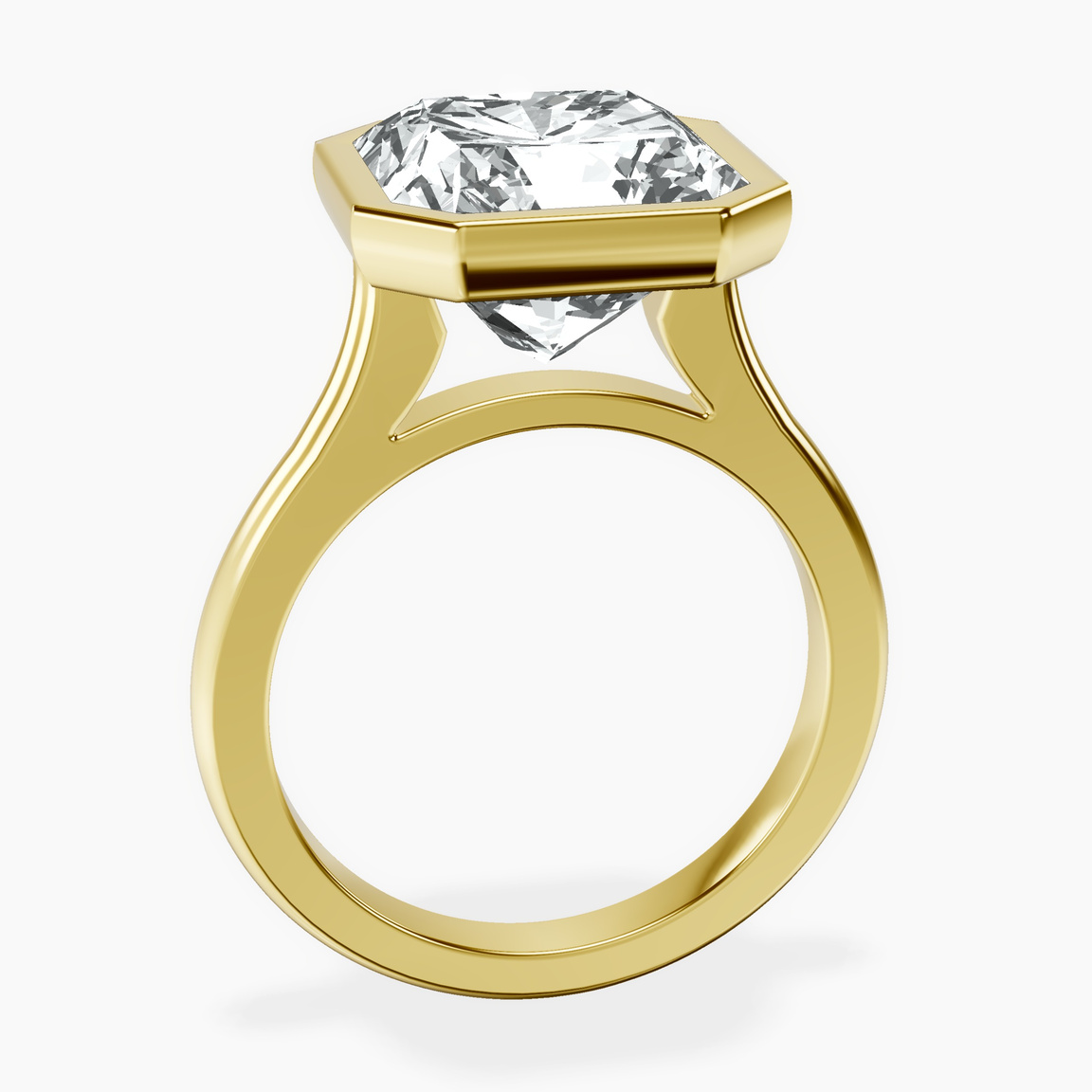 14kt Yellow Gold Calliope Bezel Floating Solitaire Lab Diamond Ring side right image one