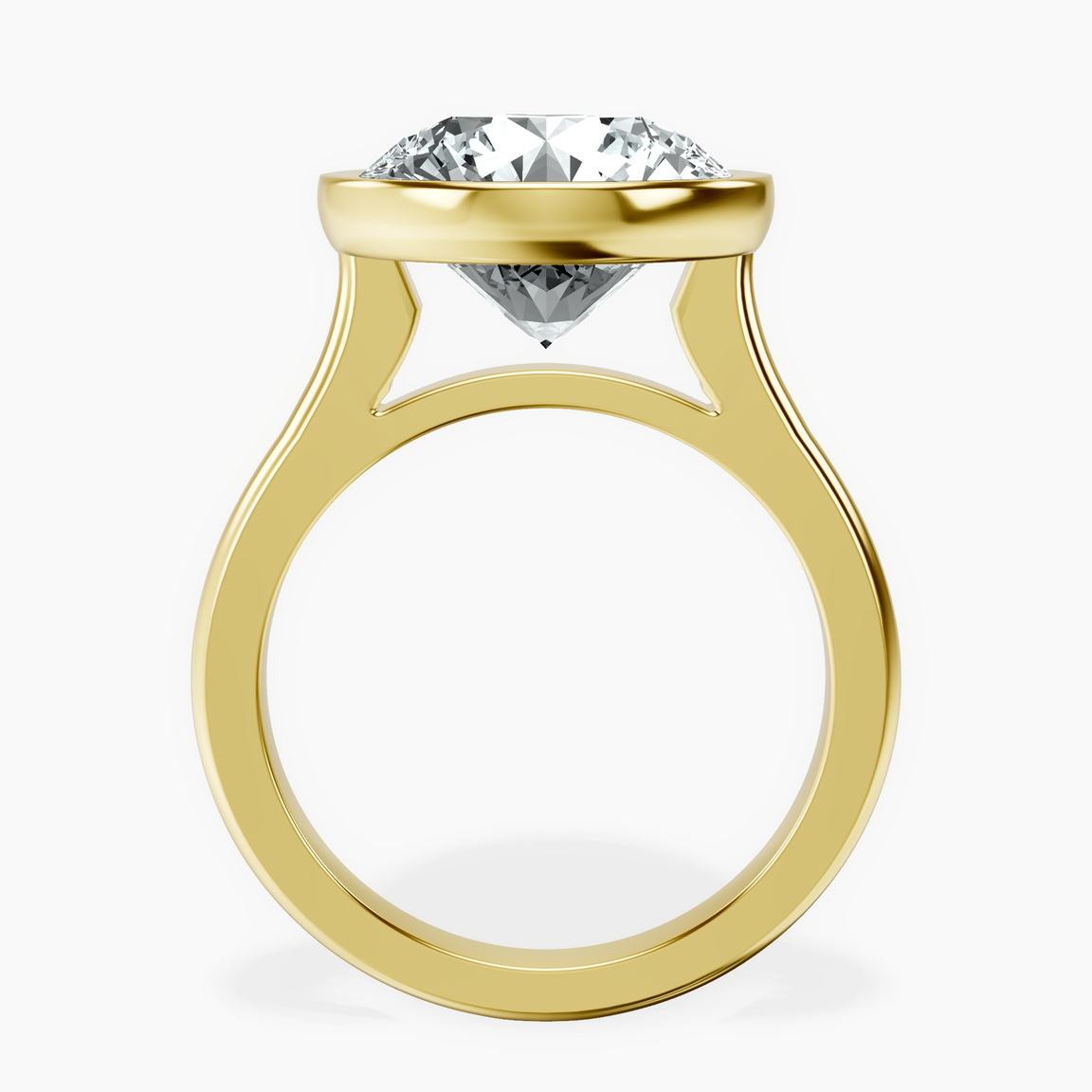 14kt Yellow Gold Calliope Bezel Floating Solitaire Lab Diamond Ring side right image one
