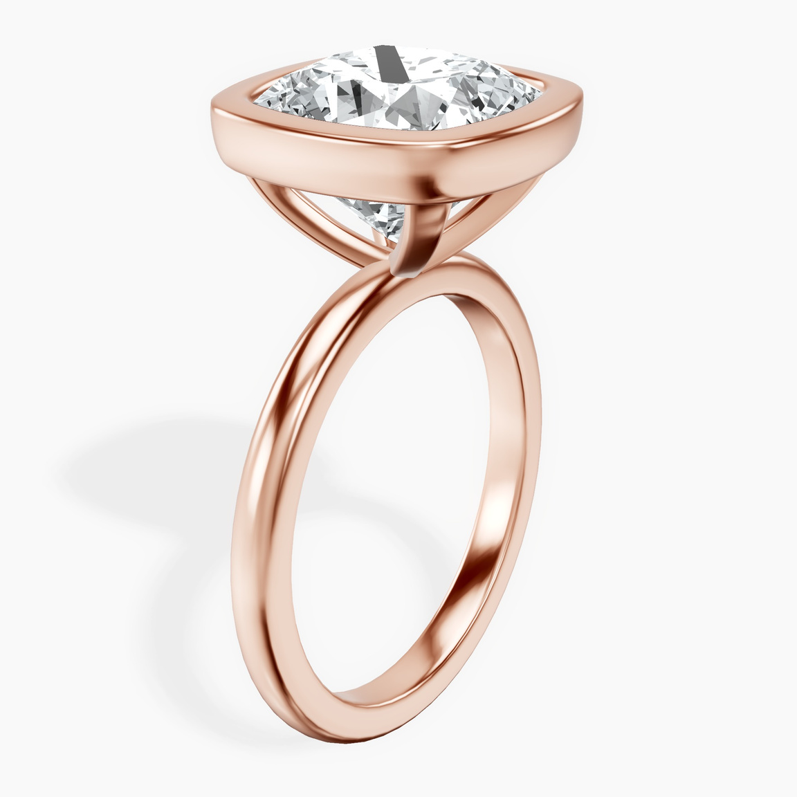 10kt Rose Gold Eugenia Classic Bezel Solitaire Lab Diamond Ring standing product image one