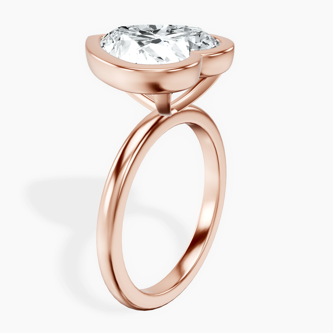 14kt Rose Gold Eugenia Classic Bezel Solitaire Lab Diamond Ring standing product image one