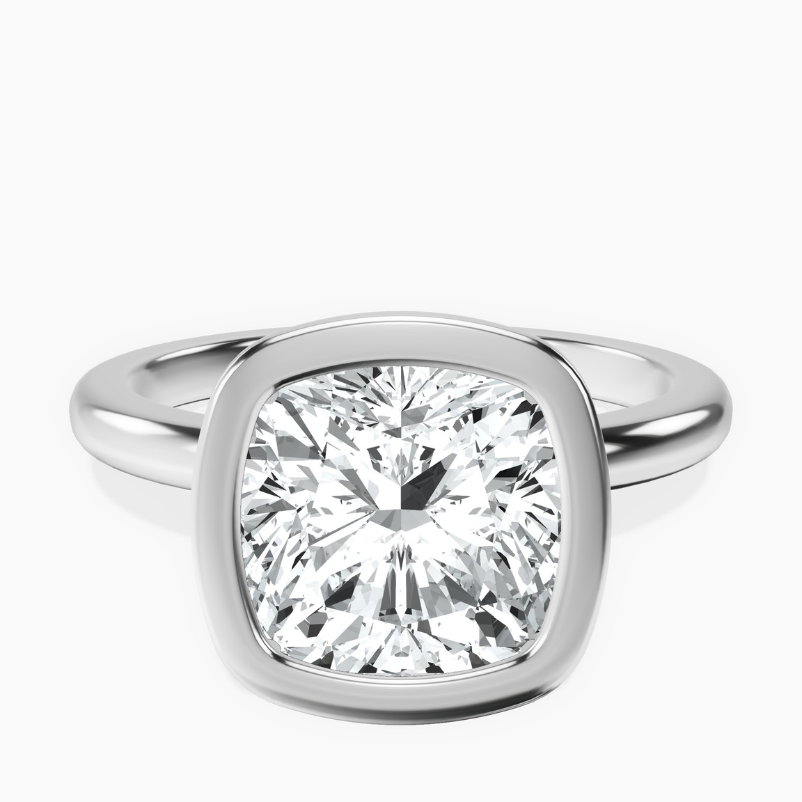 Platinum Eugenia Classic Bezel Solitaire Lab Diamond Ring front image