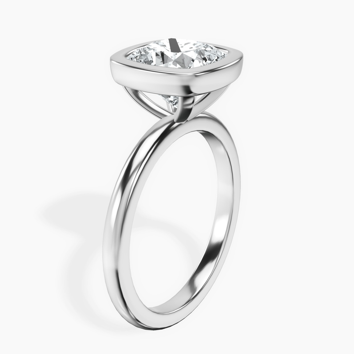 Platinum Eugenia Classic Bezel Solitaire Lab Diamond Ring standing product image one