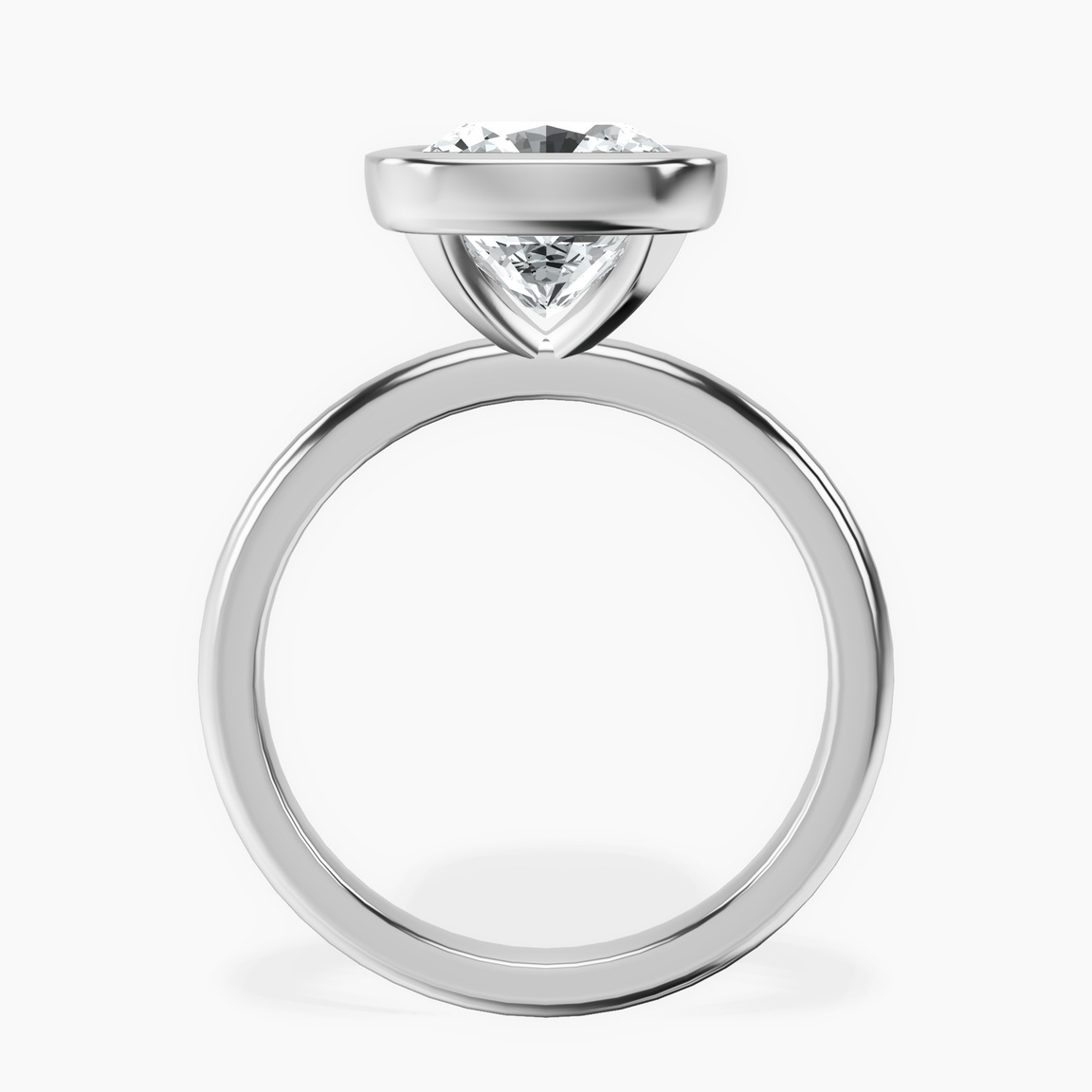 Platinum Eugenia Classic Bezel Solitaire Lab Diamond Ring side right image one