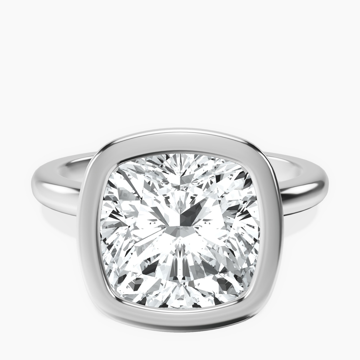 Platinum Eugenia Classic Bezel Solitaire Lab Diamond Ring front image