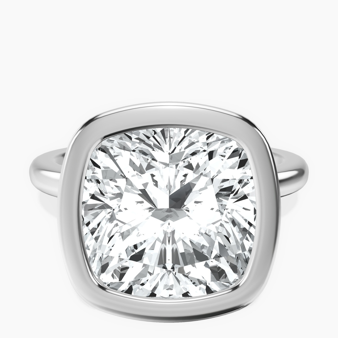 18kt White Gold Eugenia Classic Bezel Solitaire Lab Diamond Ring front image