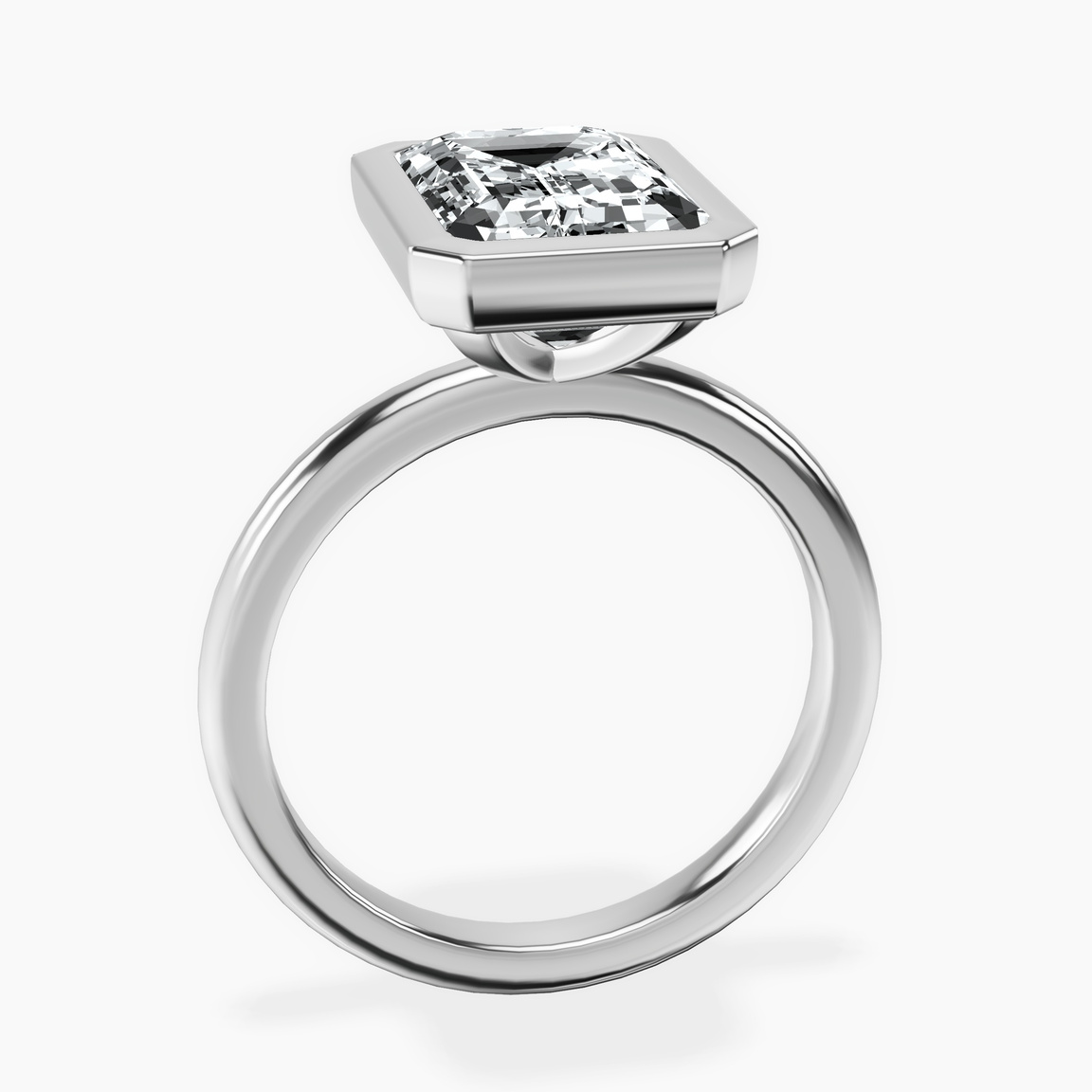 18kt White Gold Eugenia Classic Bezel Solitaire Lab Diamond Ring side right image one