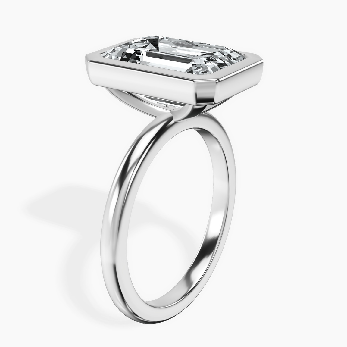 Platinum Eugenia Classic Bezel Solitaire Lab Diamond Ring standing product image one