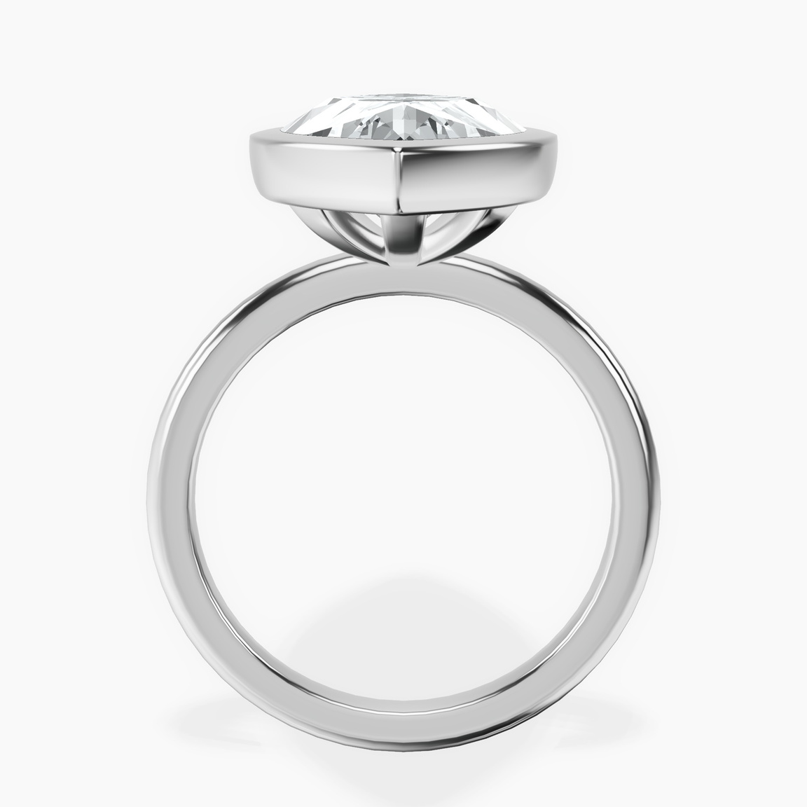 Platinum Eugenia Classic Bezel Solitaire Lab Diamond Ring side right image one