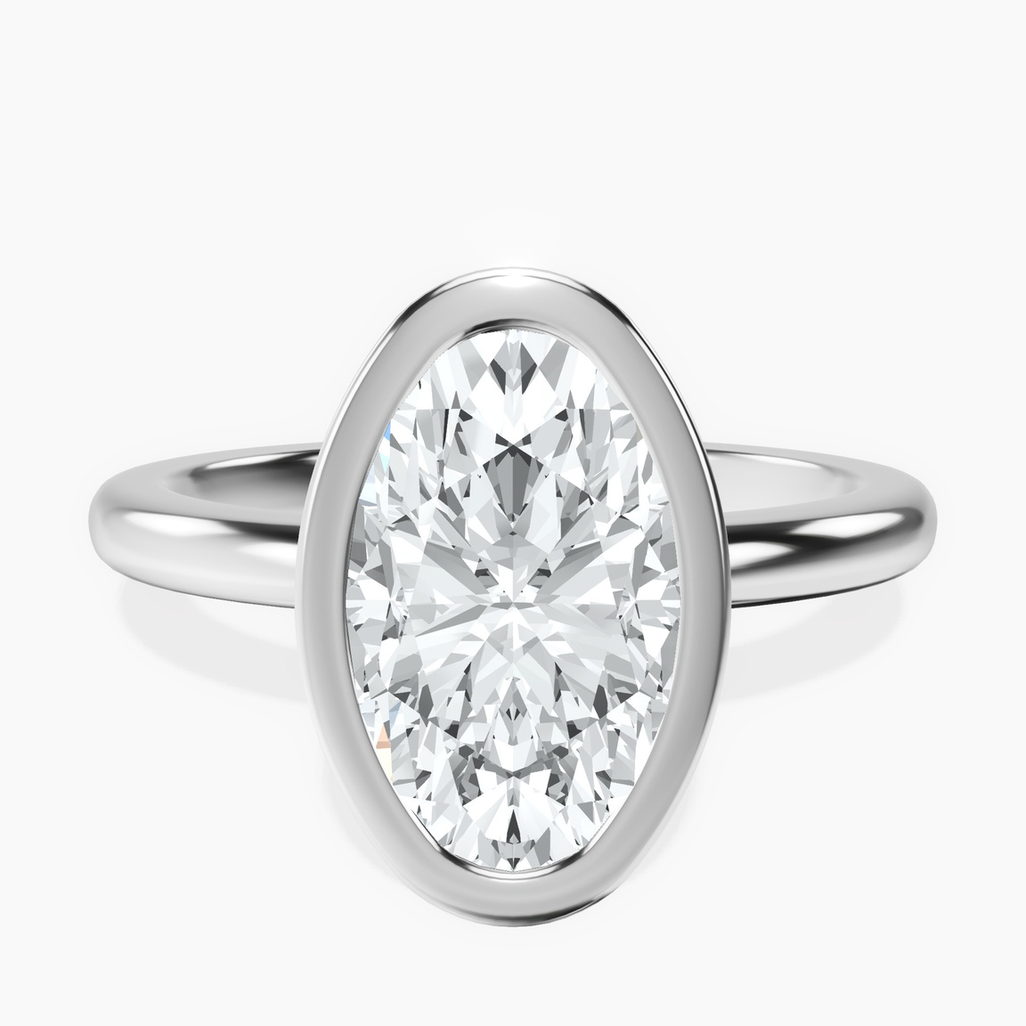 Platinum Eugenia Classic Bezel Solitaire Lab Diamond Ring front image